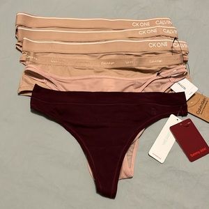 Various NWT 5 Pair Calvin Klein Panties and One Pair Tommy John Thongs